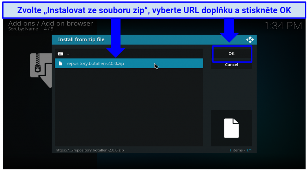 Graphic showing how to install an unofficial Kodi add-on